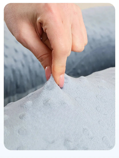 Oreiller amovible et lavable, oreiller doux pour dormir sur le côté, oreiller en forme de U pour femmes enceintes, oreiller de taille en mousse à mémoire de forme de couleur unie