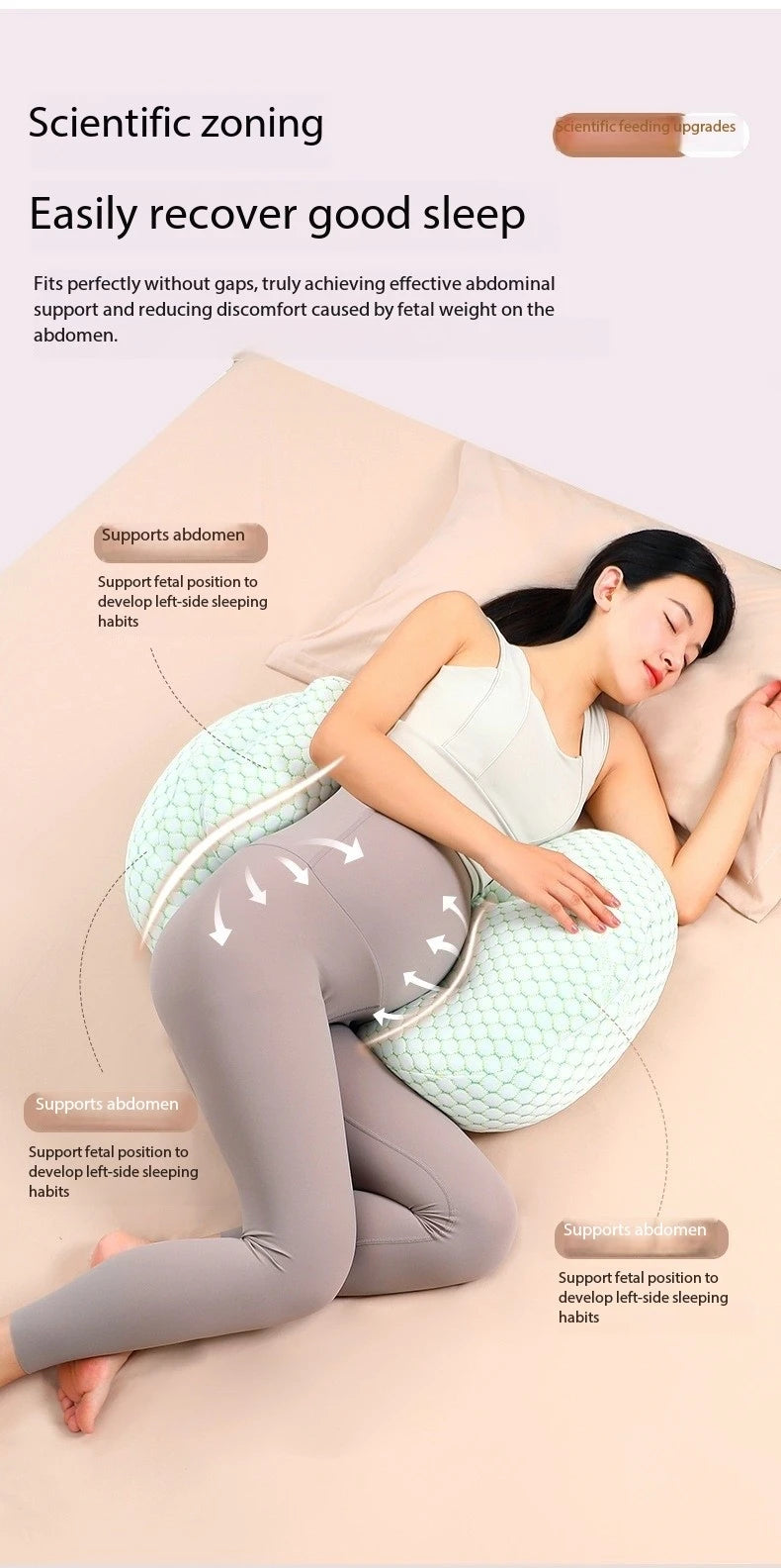 Coussin de soutien abdominal en coton pour femmes enceintes, multifonctionnel et doux, idéal pour la grossesse et la maternité