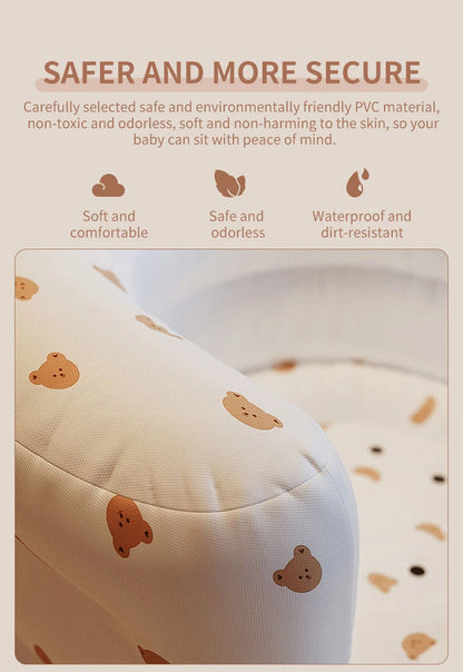Infant Shining Baby Inflatable Sofa Children Puff Portable Bath Chairs PVC Multifunctional Seat Practice Sitting Bath Stool