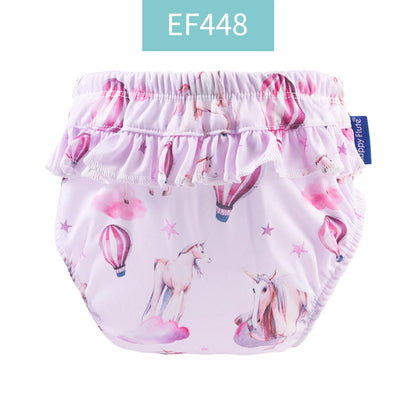 Elinfant 3 Size Flower Side Comfortable Baby Swim Diapers Fashion Print Reusable Washable Swimming Diaper Pool Pants