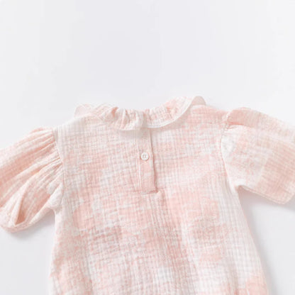 Barboteuse pour bébé fille, barboteuse à volants, col à volants, motif floral, vêtements de princesse pour nouveau-né