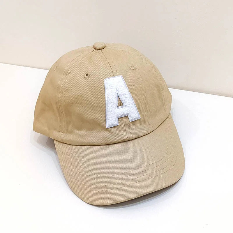 A-Letter Kids Baseball Caps Solid Color Children 2-5Year Boys Girls Baby Duck Tongue Cap Cotton Outdoor Sports Sunscreen Visors