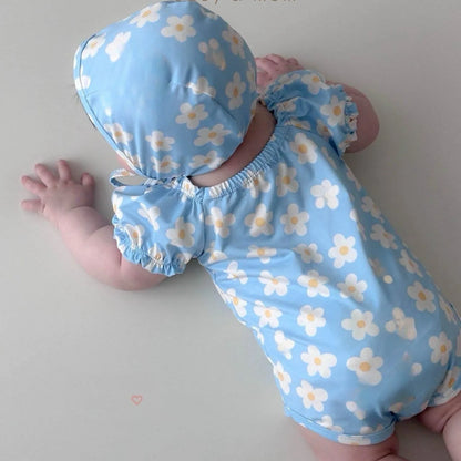 Maillot de bain pour bébé, modèle 6314, combinaison d'été coréenne pour nourrissons, vêtements de natation avec chapeau, style escalade en bord de mer, 2025