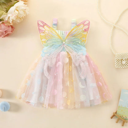 Débardeur d'été pour filles, nouvelle collection de rêve pour enfants, elfe, papillon, arc-en-ciel, robe de princesse