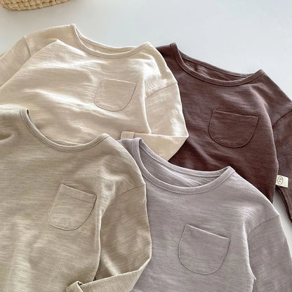 MILANCEL – Chemisier d'automne pour enfants, joli maillot de corps uni pour filles et garçons