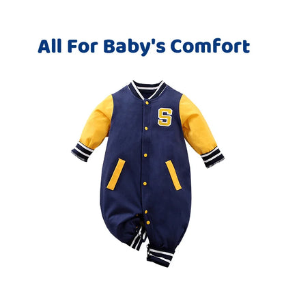 Vêtements pour nouveau-nés, joli costume de baseball en coton, confortable, pour garçons et filles de 0 à 18 ans, printemps et automne, combinaison à manches longues pour bébé