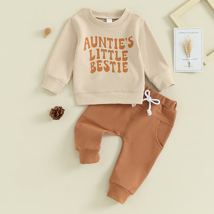 2023-09-21 Lioraitiin Ensemble de vêtements pour bébé garçon de 0 à 3 ans, imprimé lettres, pull à manches longues, sweat-shirt et pantalon, tenues d'automne et d'hiver