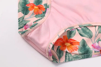 Maillots de bain pour filles TUONXYE, ensemble haut court à épaules dénudées et culotte à imprimé floral, bikini pour enfants, vêtements de plage