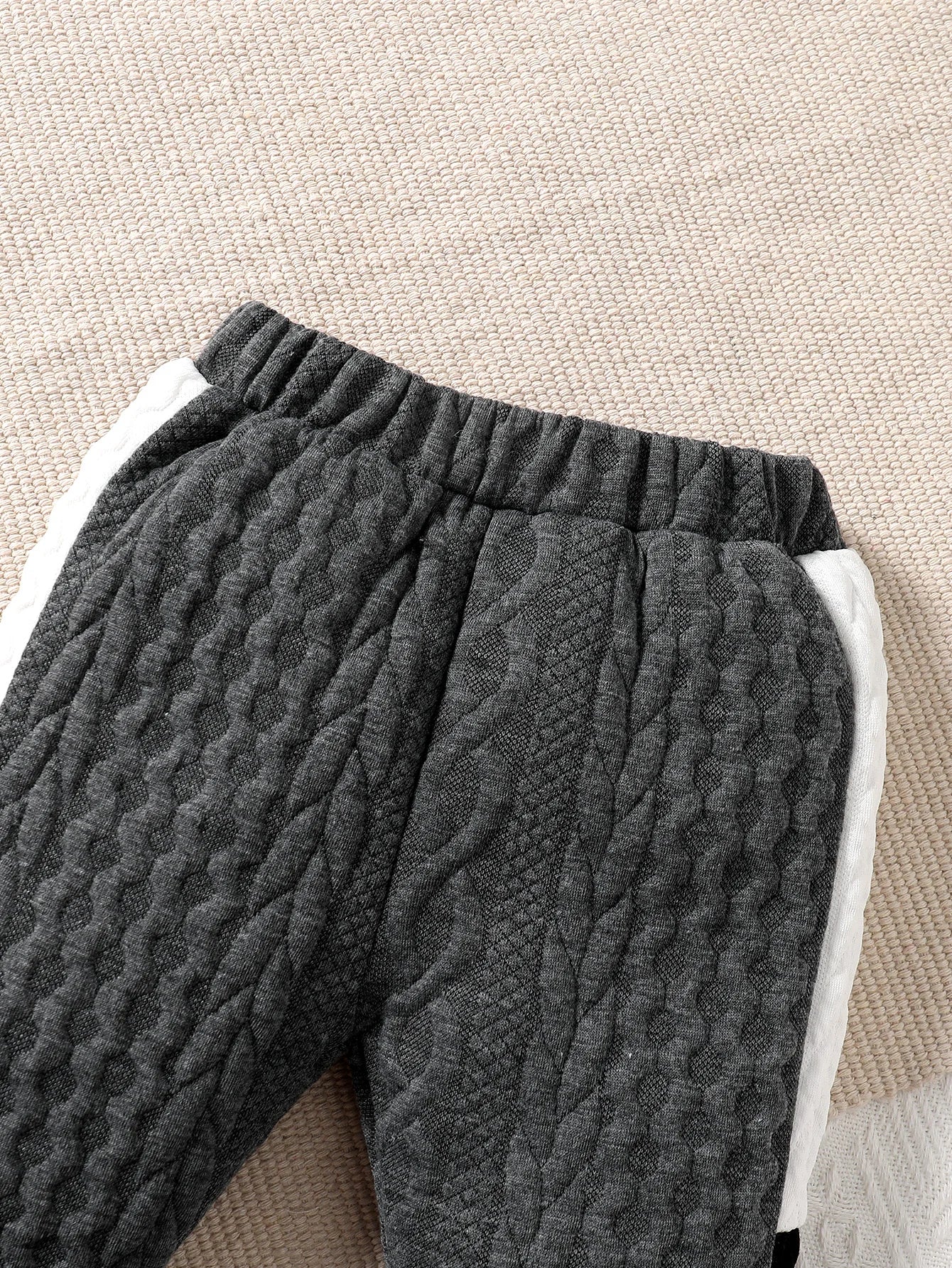 Ensemble de vêtements d'hiver pour garçons, décontracté, avec boucle sur l'épaule, manches longues, en coton et soie épais, blanc, noir, gris, coutures, manches longues, mode garçon