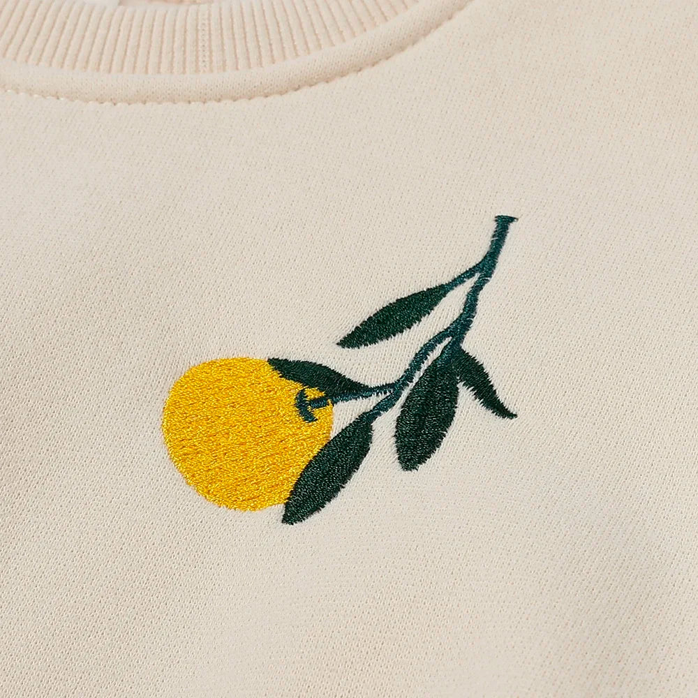 Ensemble de vêtements d'hiver pour bébé garçon et fille, sweat-shirt et pantalon en polaire épaisse brodée de fleurs, survêtement chaud pour enfant, tenue unisexe pour tout-petits, 2025
