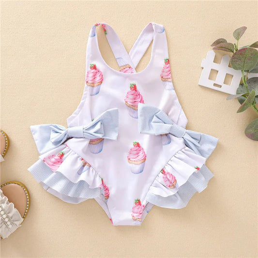 Maillots de bain pour bébé fille, ensemble bikini d'été, protection solaire, mignon, floral, pour tout-petits, maillots de bain une pièce pour la plage