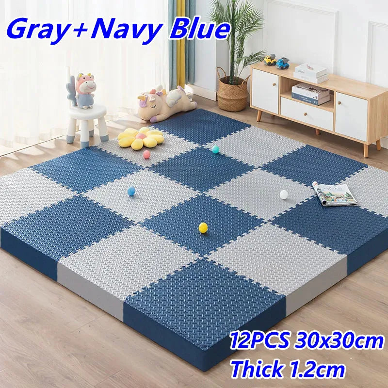 Baby Play Mat 12PCS Thick 1.2cm Activities for Play Mats Tatame Baby Mat Playroom Mat Floor Noise Mat Puzzle Mat Crawling Mat