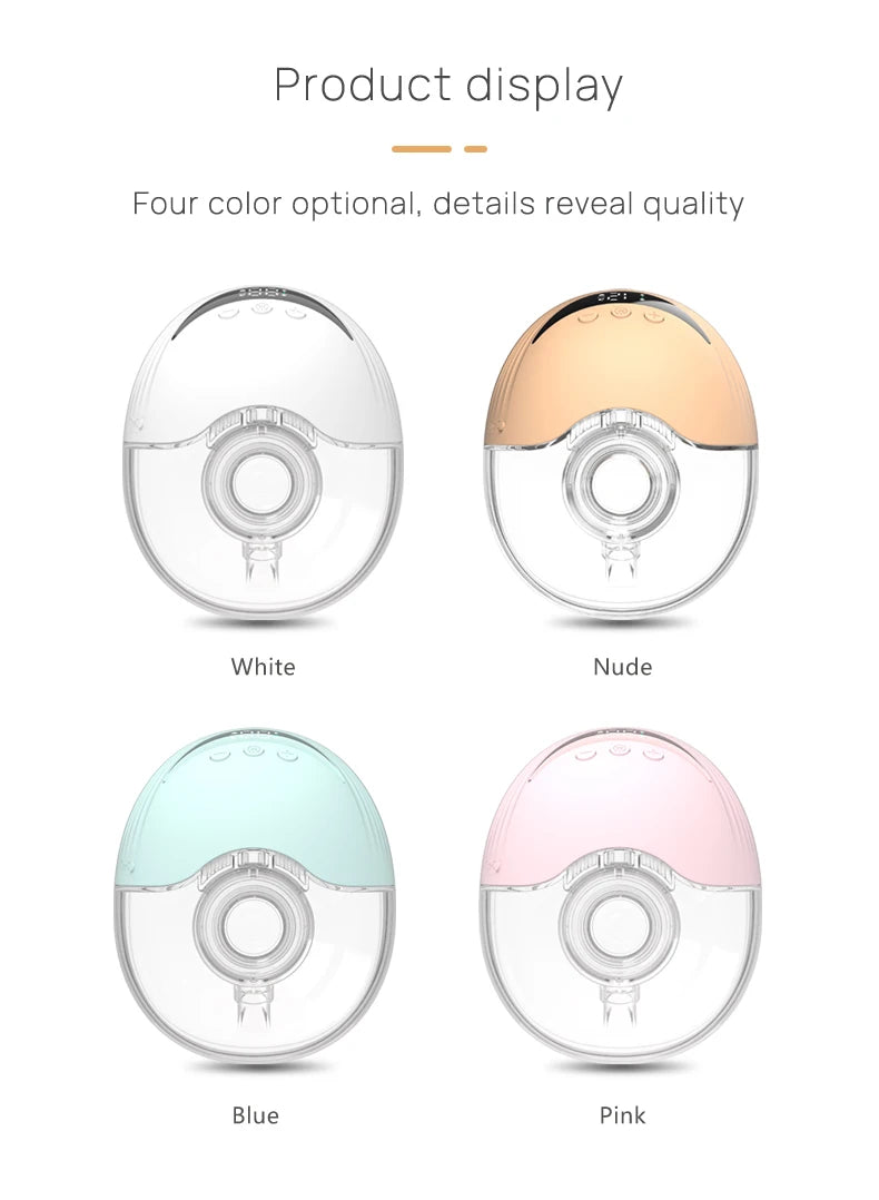 Tire-lait électrique portable mains libres sans BPA avec écran LED 4 modes et 12 niveaux