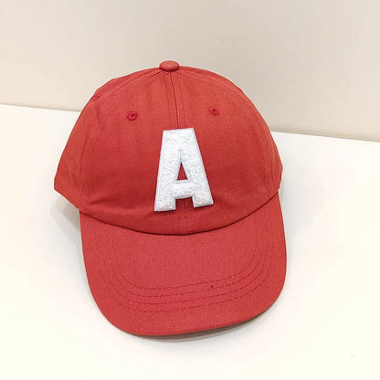 A-Letter Kids Baseball Caps Solid Color Children 2-5Year Boys Girls Baby Duck Tongue Cap Cotton Outdoor Sports Sunscreen Visors