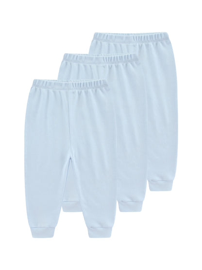 Ensemble 3 pièces pour bébé garçon et fille, pantalon 100 % coton, quatre saisons, pour nouveau-né de 0 à 24 mois, couleur unie