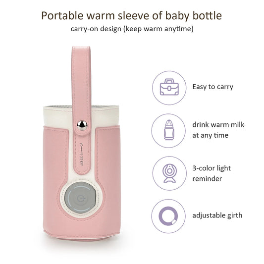 Chauffe-biberon portable à 3 niveaux de température constante pour l'allaitement, la nuit, l'utilisation quotidienne et les voyages
