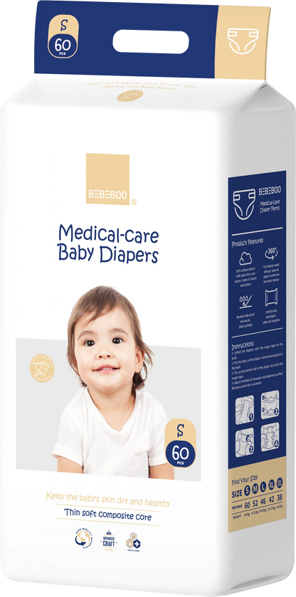 Bebeboo ultra-thin baby diapers use crystal clear water locking molecular structure to achieve instant suction and dryness