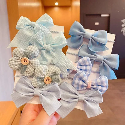10Pcs/Set New Baby Girl Cute Colors Flower Hair Bands Ponytail Holder Chilren Soft Scrunchies Rubber Kid Hair Accessories
