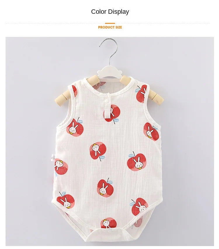 Pyjama d'été pour bébé, combinaison mignonne avec ours et lapin, motif dessin animé, pour garçons et filles, vêtements de nuit fins pour nouveau-nés