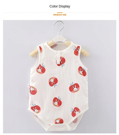Pyjama d'été pour bébé, combinaison mignonne avec ours et lapin, motif dessin animé, pour garçons et filles, vêtements de nuit fins pour nouveau-nés