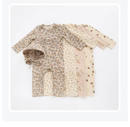 0-24M Nouveau-né Enfant bébé Garçons Filles Vêtements Printemps Imprimé Barboteuse Mignon Doux Coton Combinaison Manches Longues Coton Automne Bébé Tenue