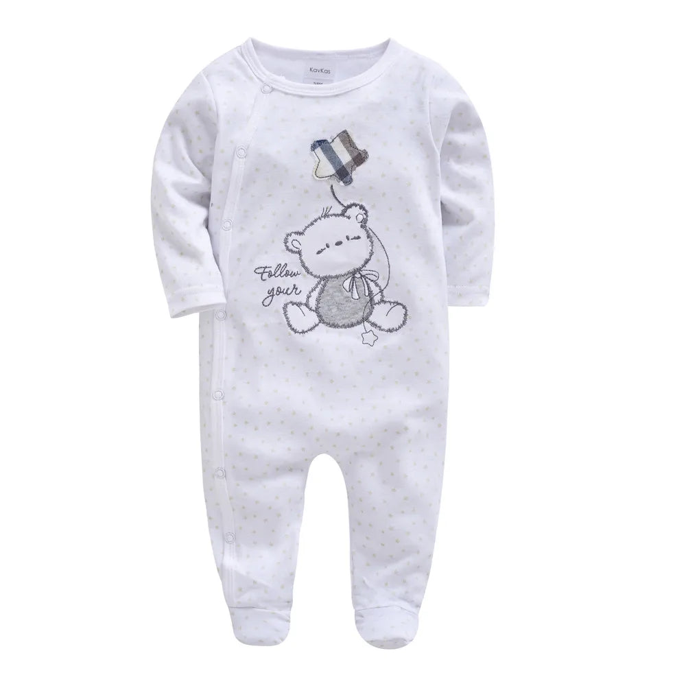 Barboteuse à pois pour bébé fille, lot de 3 pièces, 0 à 12 mois, joli vêtement printemps-automne à manches longues