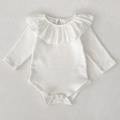 Barboteuse pour bébé fille, barboteuse à volants, col à volants, motif floral, vêtements de princesse pour nouveau-né