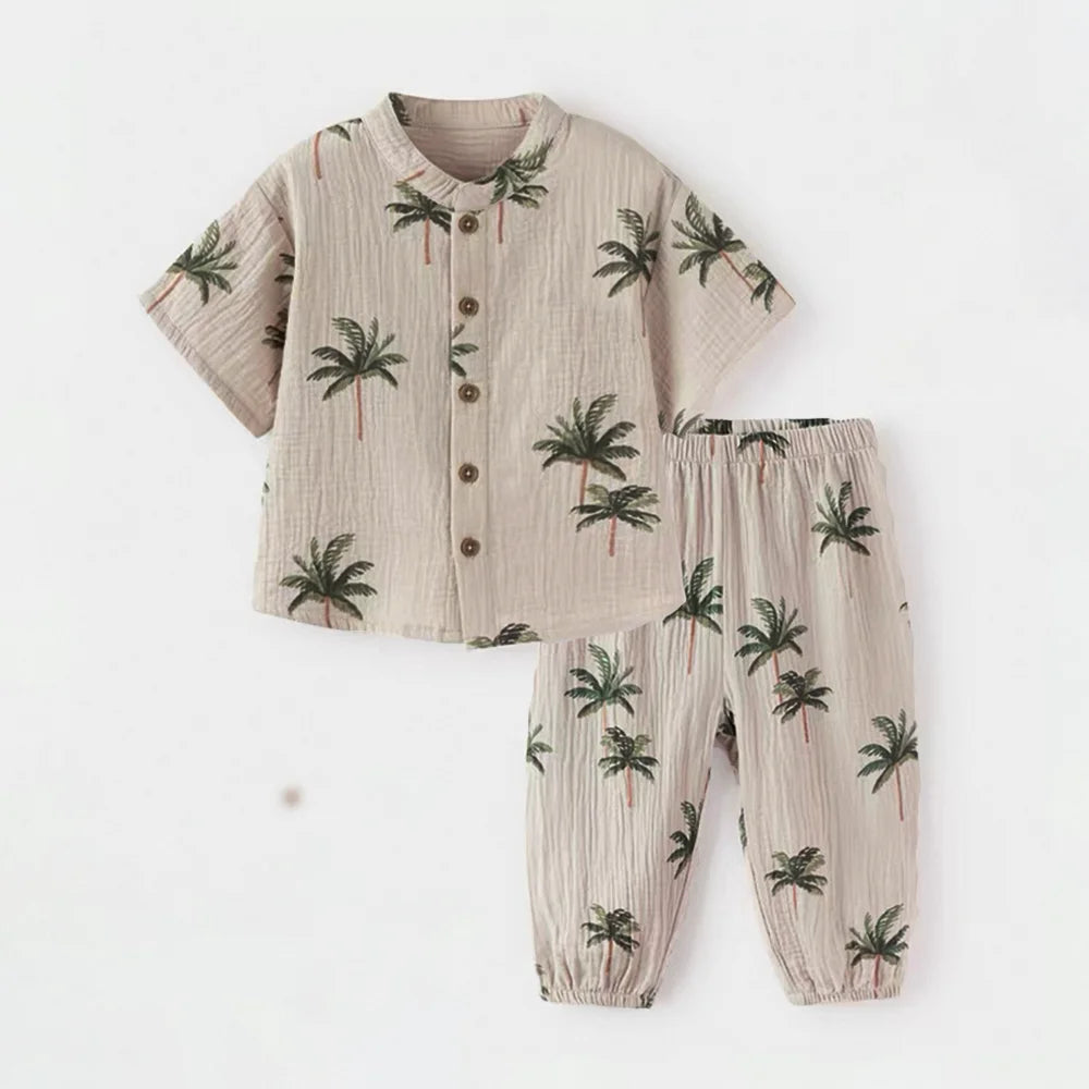 Ensemble de vêtements d'été pour bébé garçon, 2 pièces, t-shirts et shorts à manches courtes, pour bébé fille