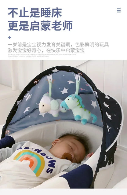Portable Nest Bed Baby Crib Foldable Movable Newborn Bed Bumper Protection Anti-pressure Baby Lounger With Mosquito Net