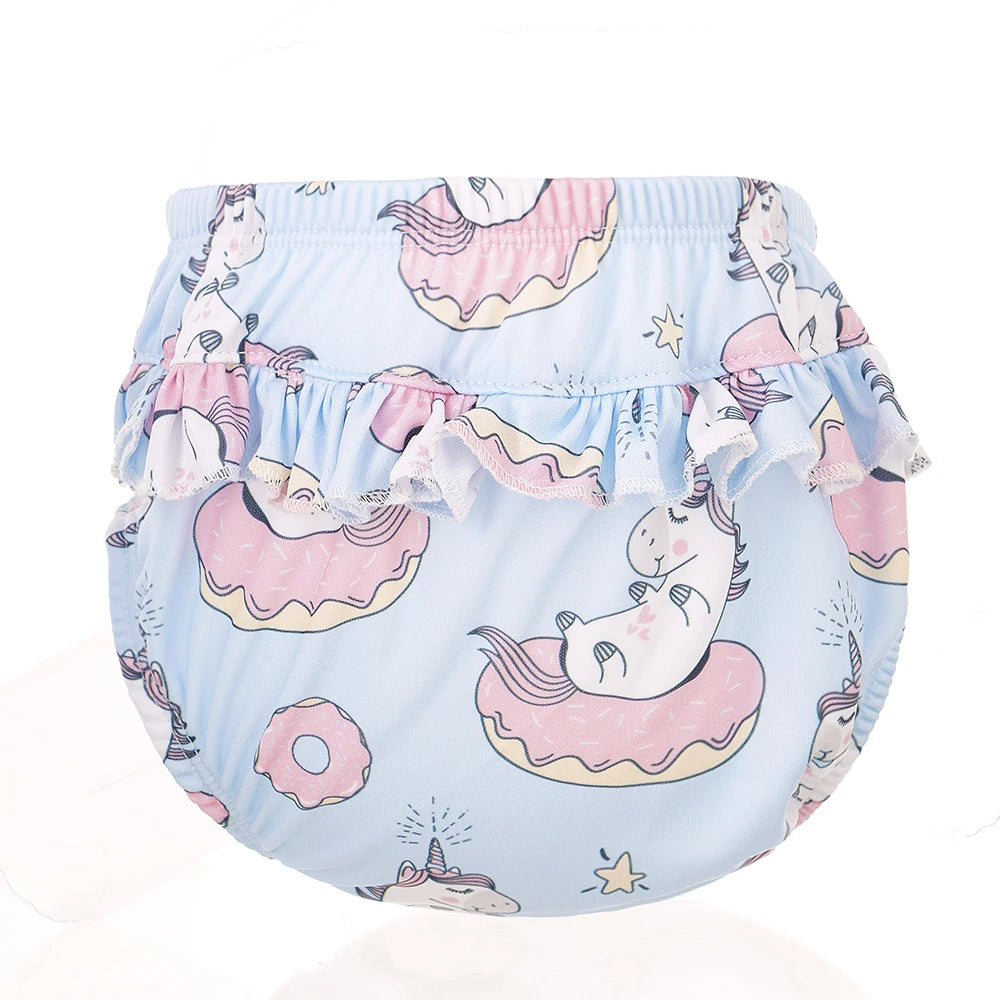 Elinfant 3 Size Flower Side Comfortable Baby Swim Diapers Fashion Print Reusable Washable Swimming Diaper Pool Pants