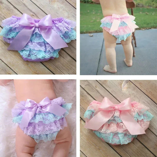 Culotte à volants pour tout-petits, sous-vêtements pour filles, slips pour bébés, tissu en coton, dentelle, couvre-couche papillon, pantalon à volants pour bébé, culotte