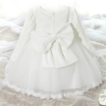Robes de princesse à manches longues pour nouveau-né, tenue de fête, de mariage, de baptême, de fête ...