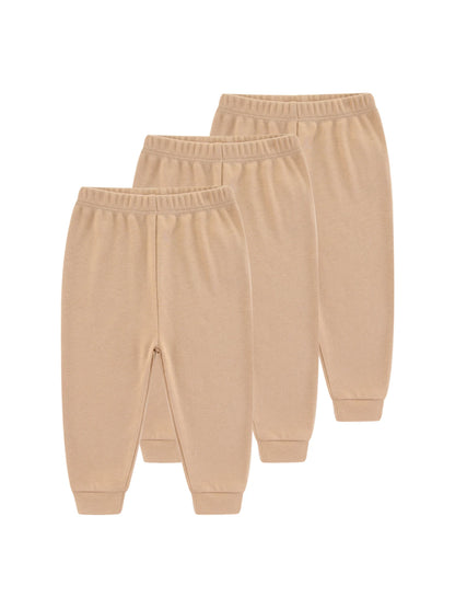 Ensemble 3 pièces pour bébé garçon et fille, pantalon 100 % coton, quatre saisons, pour nouveau-né de 0 à 24 mois, couleur unie