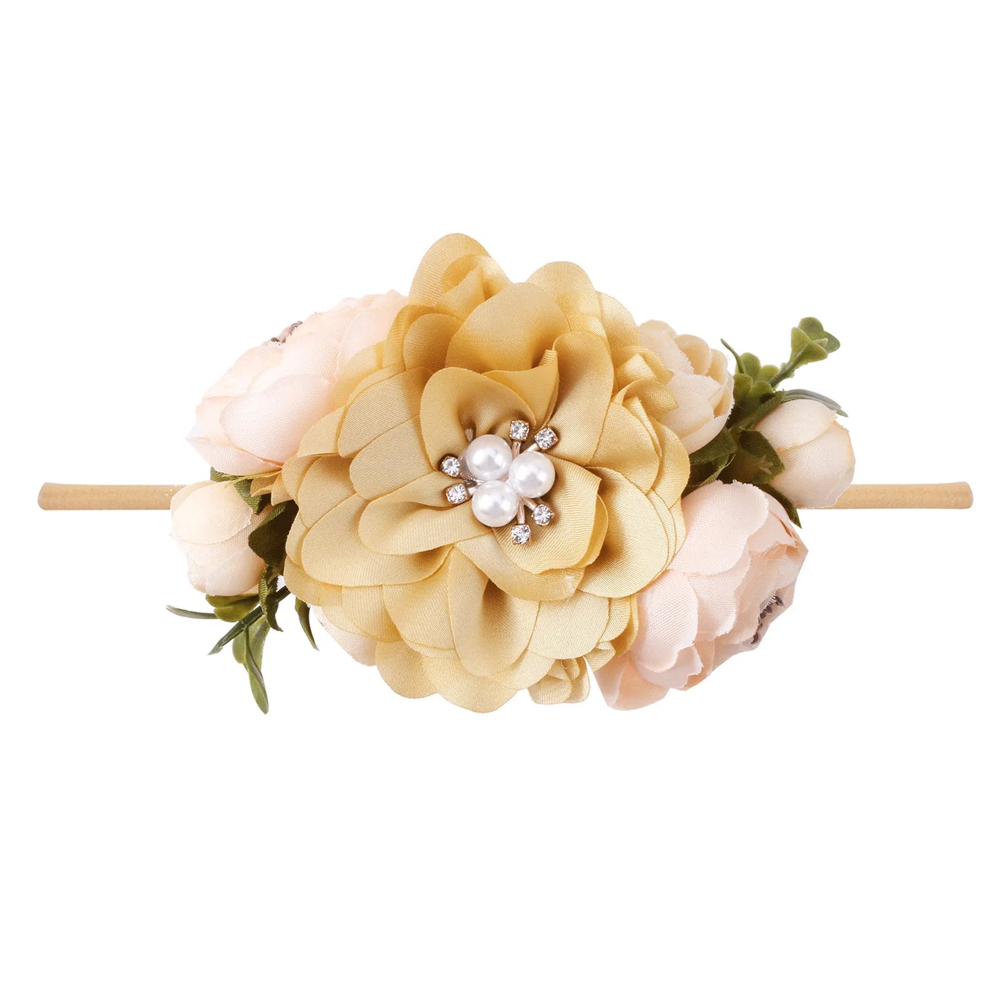Baby Princess Flower Headband Girl's Floral Head Band Girl Flower Fontanelle Hair Dressing Headbands with big flower for party