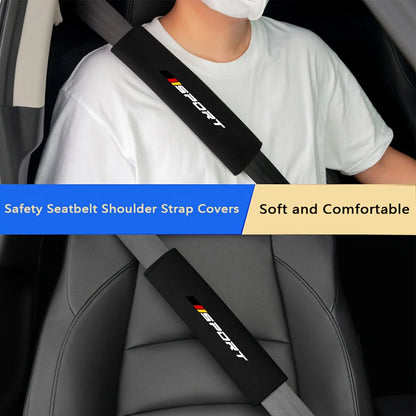 Total of 2 Pcs Universal Comfort Car Seat Belt Pads with Plush Softness - Safety Shoulder Strap Cushions for Vehicle Use