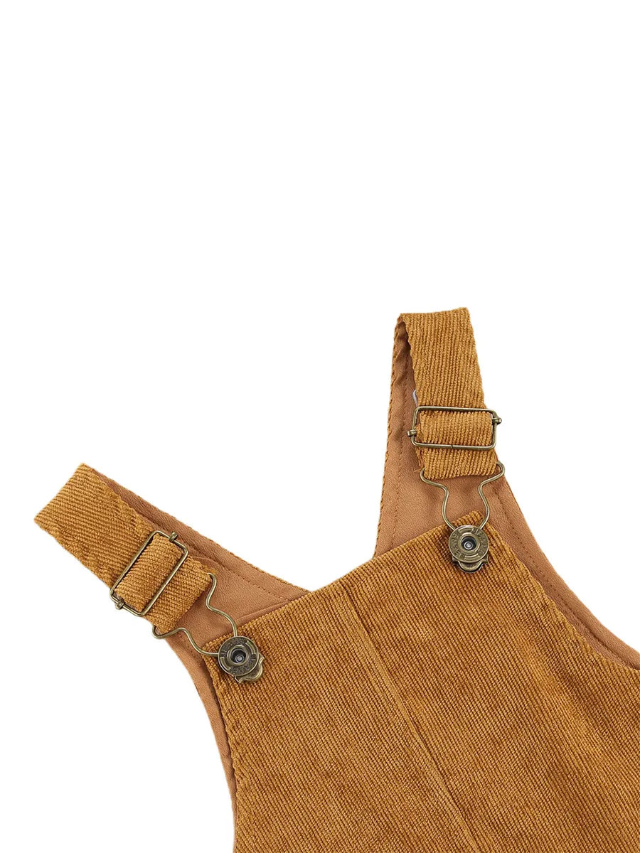 Combinaison pantalon à bretelles unisexe pour bébé de 0 à 24 mois avec boutons, couleur unie, pour tout-petits garçons et filles