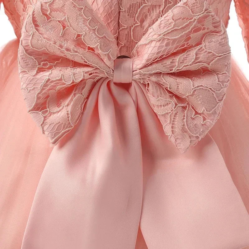 Robes de princesse à manches longues pour nouveau-né, tenue de fête, de mariage, de baptême, de fête ...