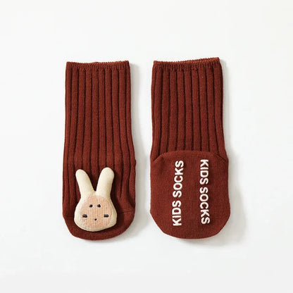 Chaussettes bébé, jolies chaussettes de dessin animé pour enfants, antidérapantes, pour filles et garçons, chaussettes de sol pour tout-petits, printemps-automne, mignonnes, accessoires pour nouveau-nés