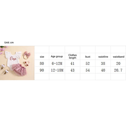 Pudcoco Tenue d'été pour bébé fille avec manches à volants et imprimé lettres, barboteuse en dentelle, jupe tutu et bandeau, vêtements pour nouveau-né