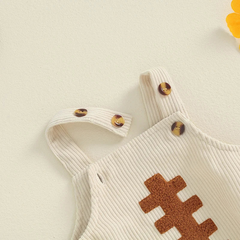 2024-05-29 Lioraitiin 0-12M Nouveau-né Bébé Garçons Filles Salopette Sans Manches Football Broderie Barboteuses Nouveau-Né Été Automne Tenue