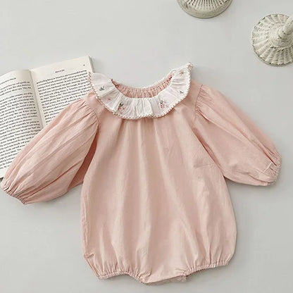 Barboteuse à manches longues pour bébé fille, nouvelle collection automne 2024, en coton imprimé, combinaison pour bébé fille de 0 à 24 mois