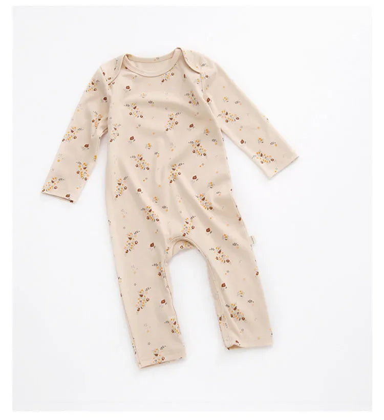 0-24M Nouveau-né Enfant bébé Garçons Filles Vêtements Printemps Imprimé Barboteuse Mignon Doux Coton Combinaison Manches Longues Coton Automne Bébé Tenue