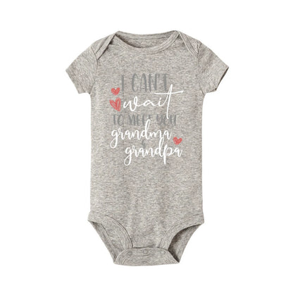 J'ai hâte de vous rencontrer grand-mère et grand-père, body pour bébé, annonce de grossesse, barboteuse, vêtements de révélation de bébé pour grands-parents