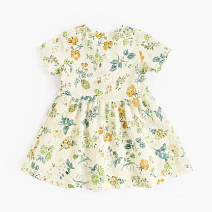 Robe d'été à manches courtes en coton pour petites filles, tenue de vacances, Sanlutoz Notely