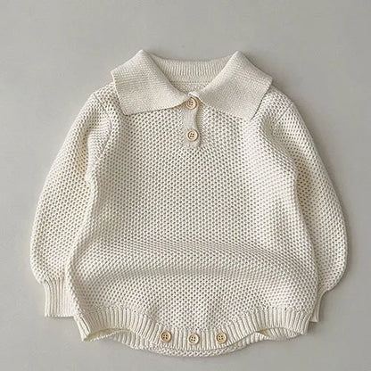 Body tricoté pour nouveau-né fille, couleur unie, ajouré, manches longues, automne, printemps, combinaison tricotée pour bébé fille