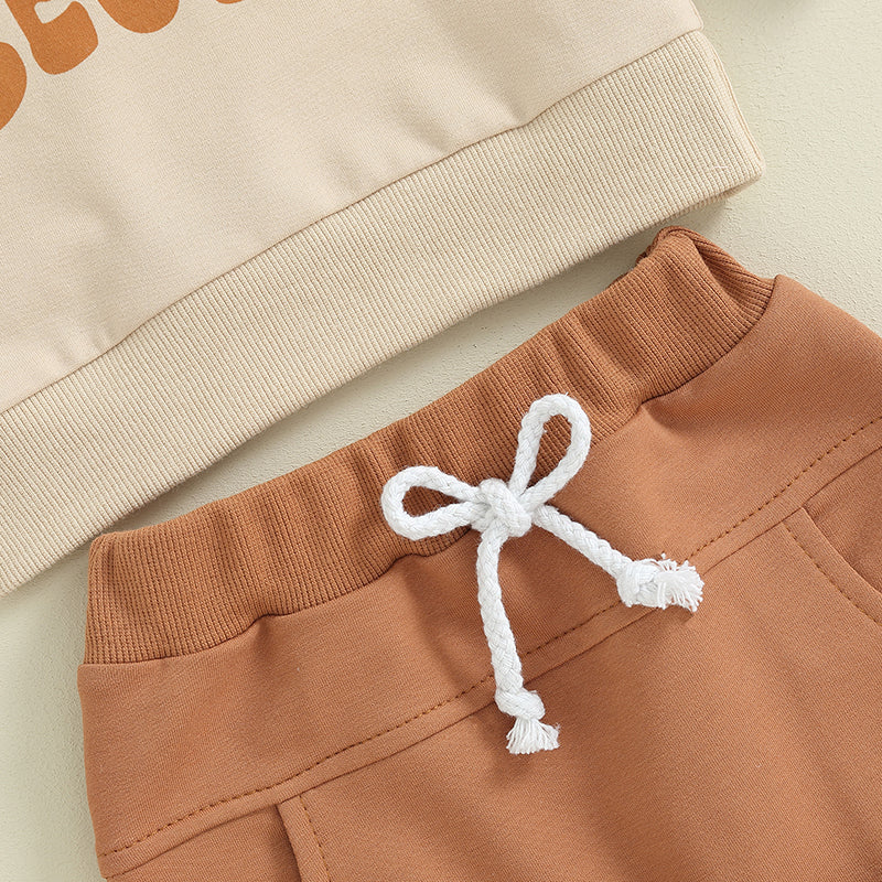 2023-09-21 Lioraitiin Ensemble de vêtements pour bébé garçon de 0 à 3 ans, imprimé lettres, pull à manches longues, sweat-shirt et pantalon, tenues d'automne et d'hiver