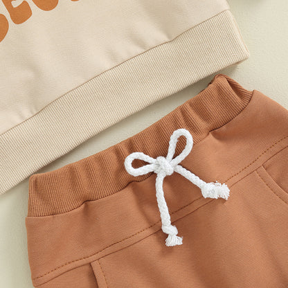 2023-09-21 Lioraitiin Ensemble de vêtements pour bébé garçon de 0 à 3 ans, imprimé lettres, pull à manches longues, sweat-shirt et pantalon, tenues d'automne et d'hiver