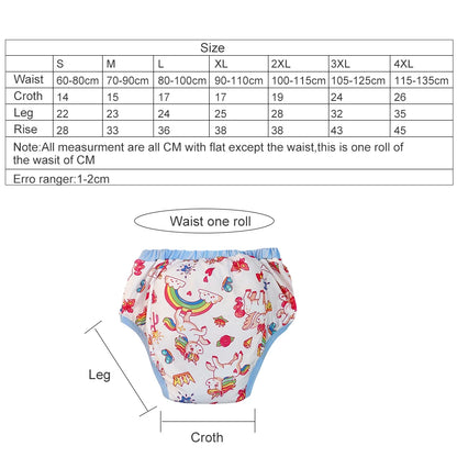 Blue rainbow unicorn Waterproof Adult Baby Traning Pants DDLG Reusable Nappies Adult Aloth Diaper Potty Underweaer Panties