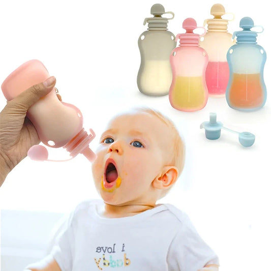 Sac de conservation du lait maternel réutilisable en silicone, anti-fuite, sucable, sans BPA, pour l'alimentation de bébé, le stockage des aliments et l'allaitement.