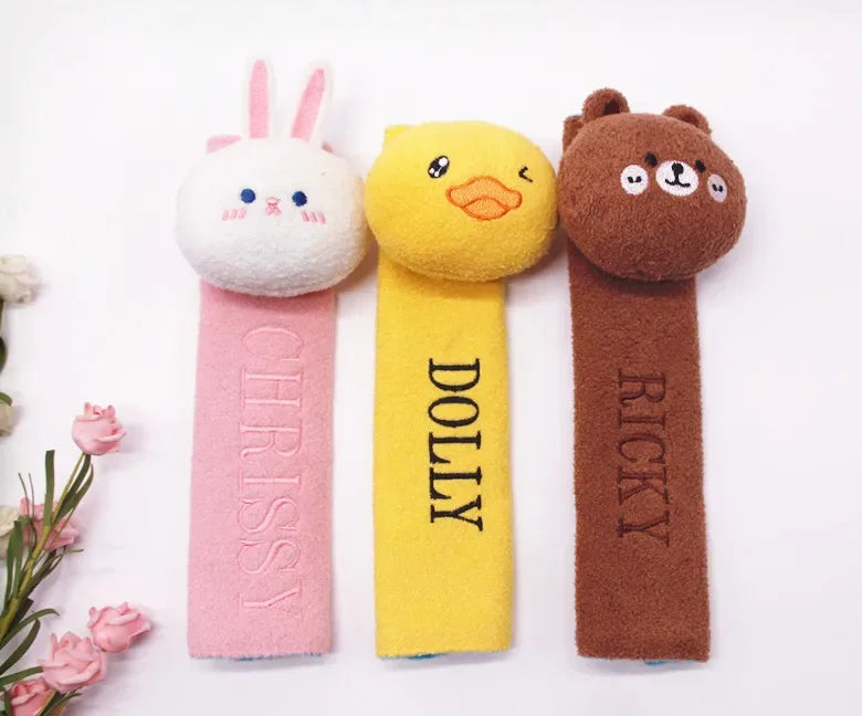 Cartoon Car Seat Belt Cover Universal Auto Seat Belt Shoulder Pad Cushion Protector Safety Protection Warm Flannel Interior Seat